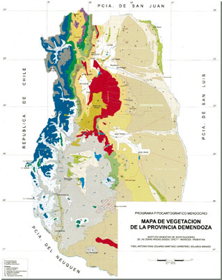 MAPA DE VEGETACION DE LA PROVINCIA DE MENDOZA